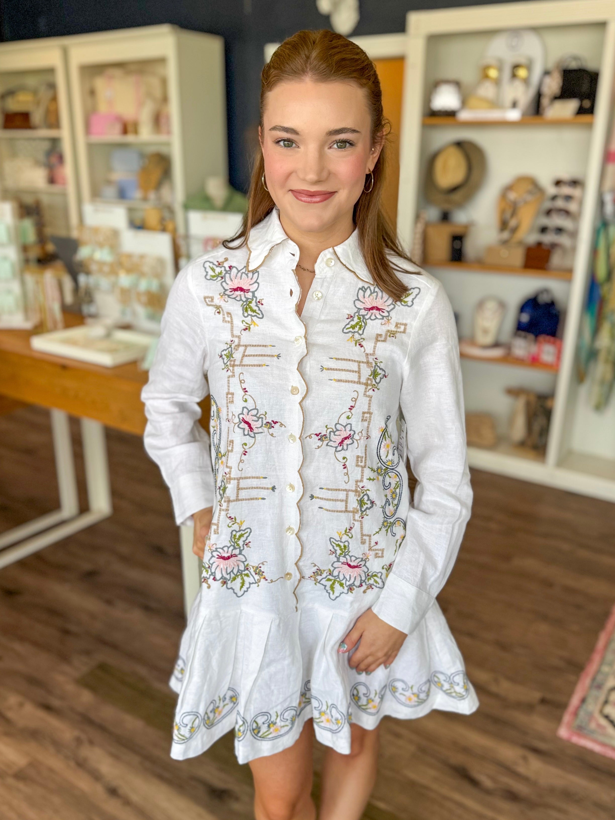 Table Linens Embroidered Mini Dress