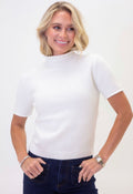 Solid Mock Neck Sweater in Ivory