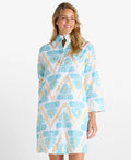 Helen Dress in Gilded Flora Light Aqua