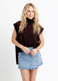 Chocolate Mock Neck Sweater
