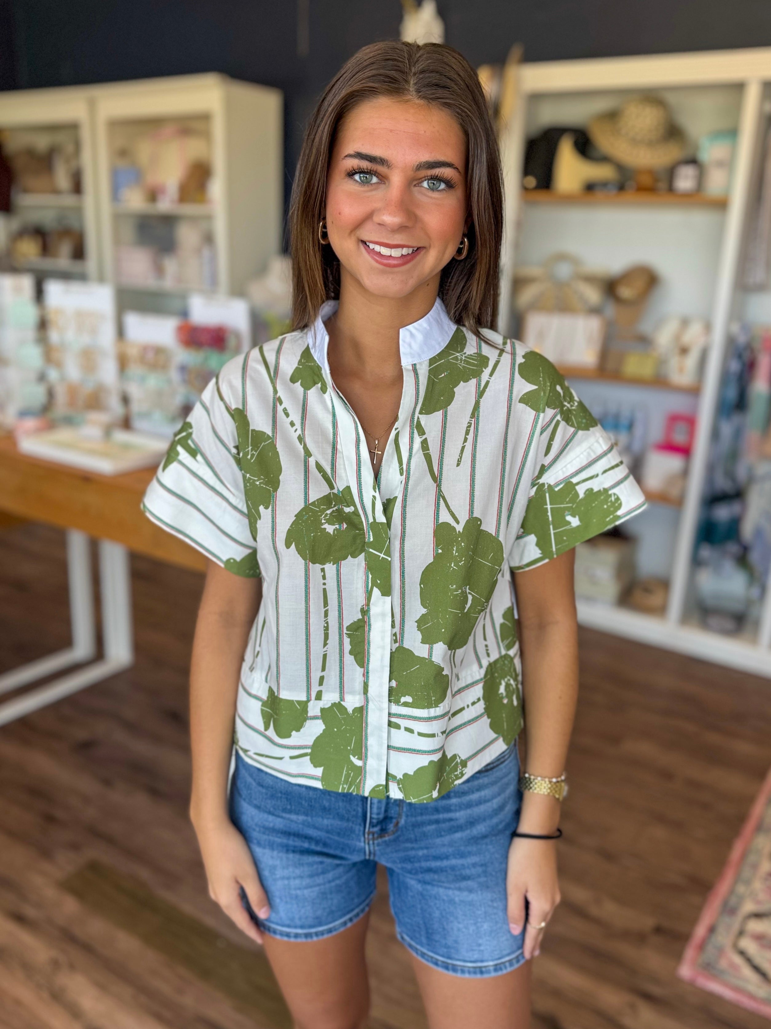 Splotches and Stripes Boxy Top