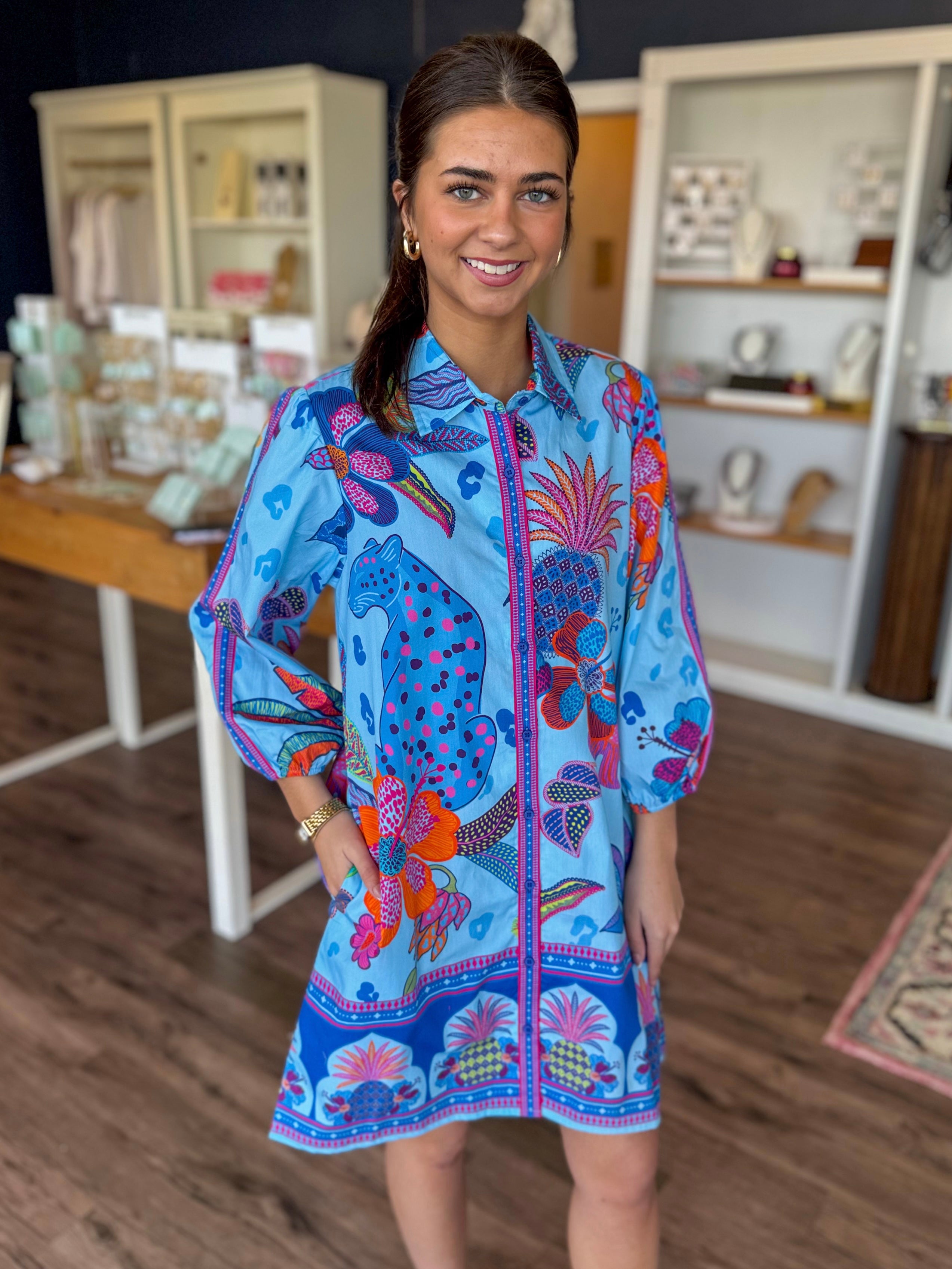 Ava Dress in Azure Safari