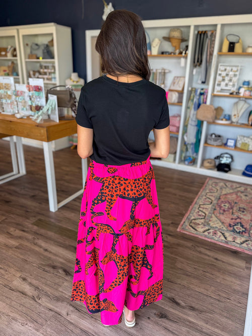 Ada Skirt in Pink Leopard