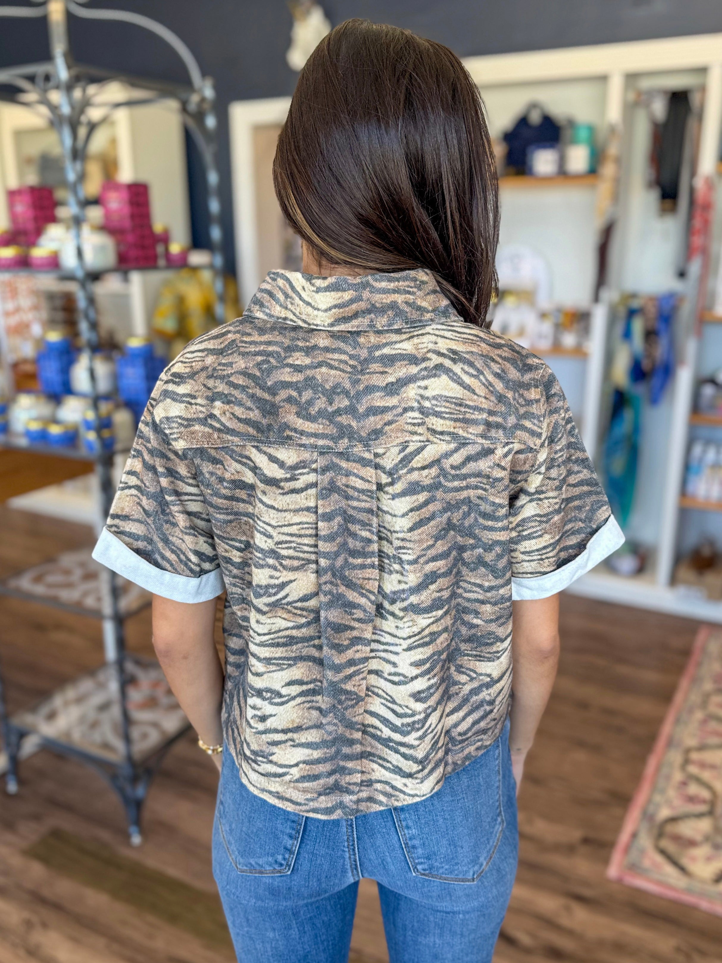 Tiger Print Boxy Top