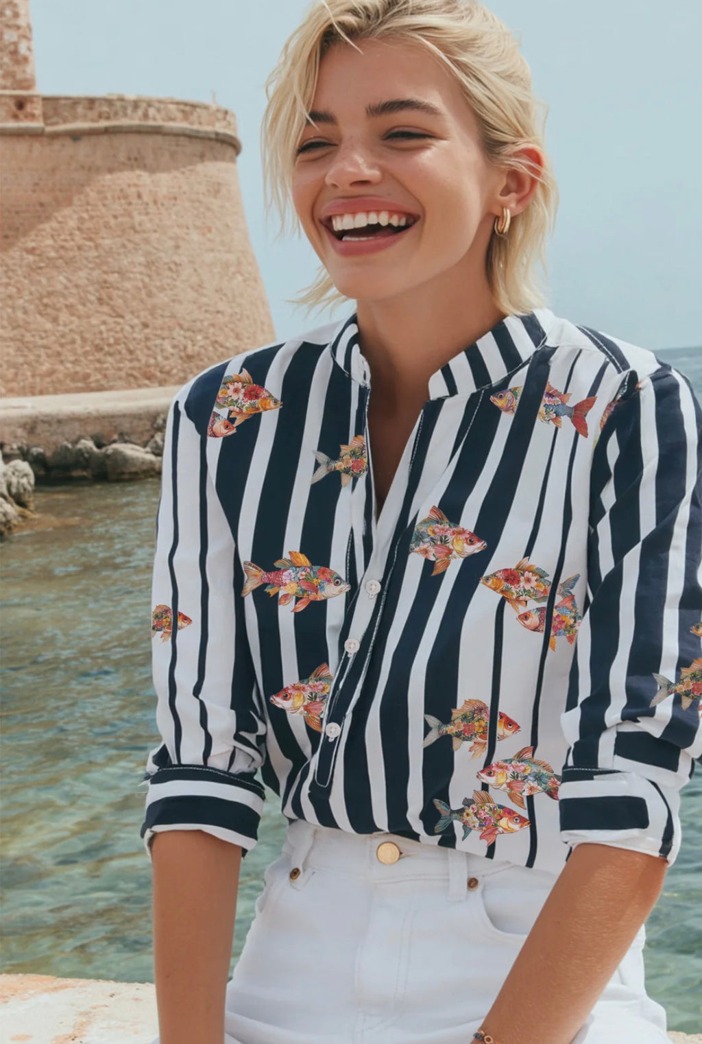 Stripes and Fish Blouse