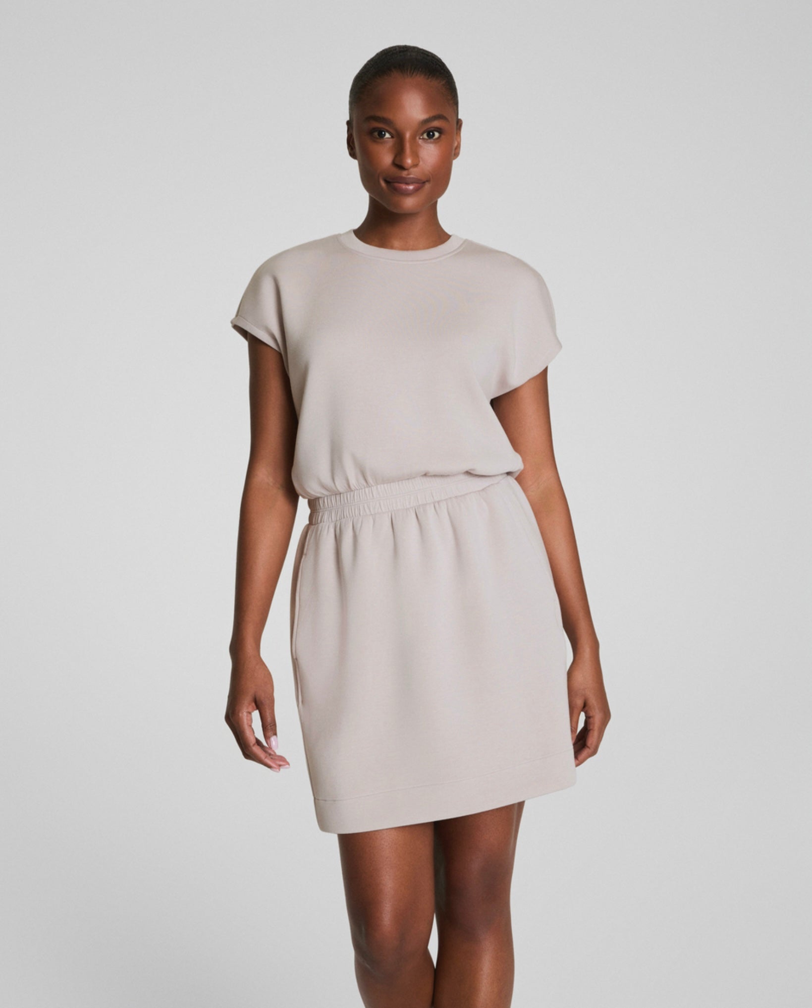 air essentials t shirt dress SPANX Women's AirEssentials Mini T-Shirt Tencel Modal Dress in Anemone size 3X