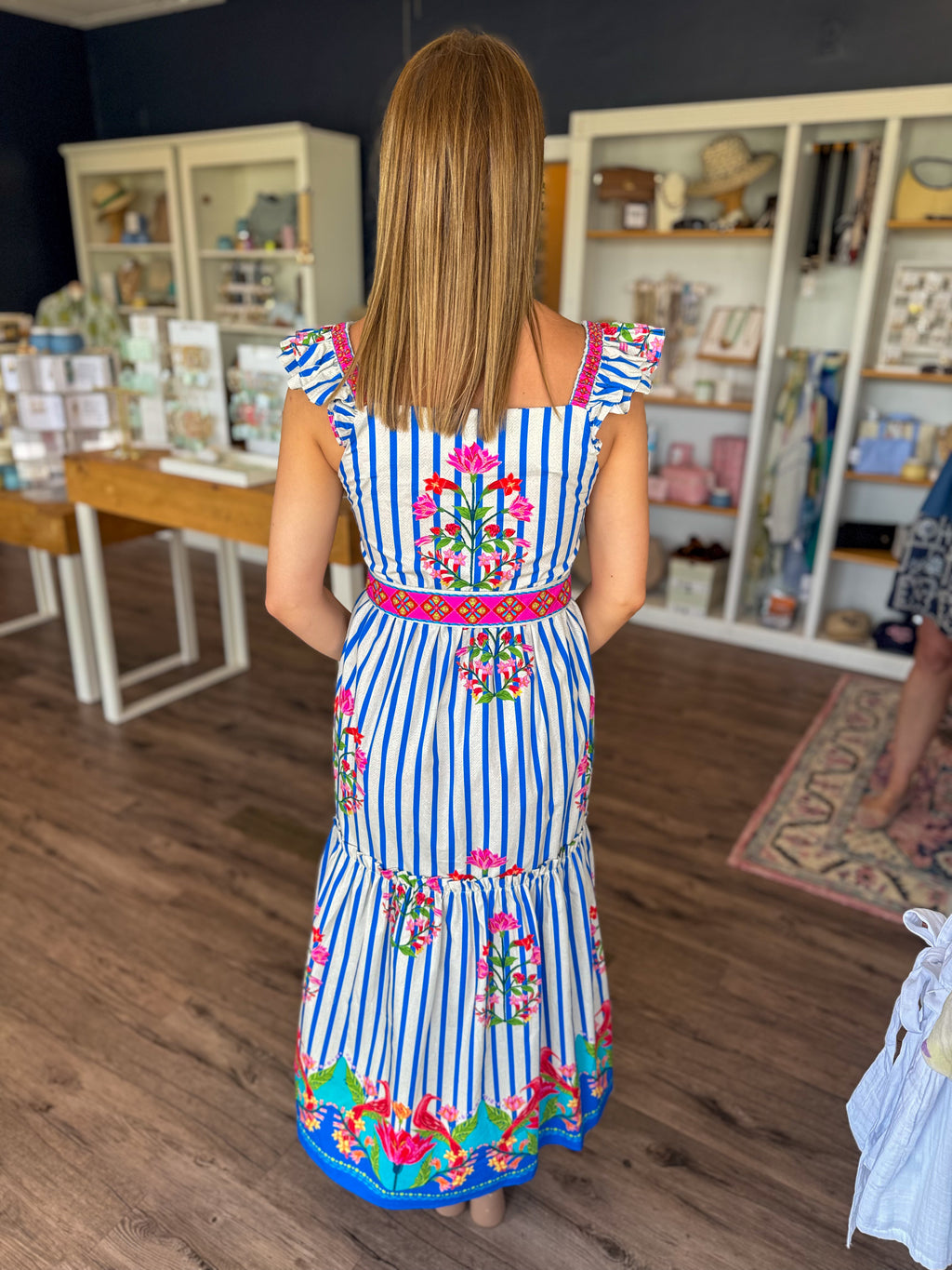 Elsie Dress in Stripe Garden