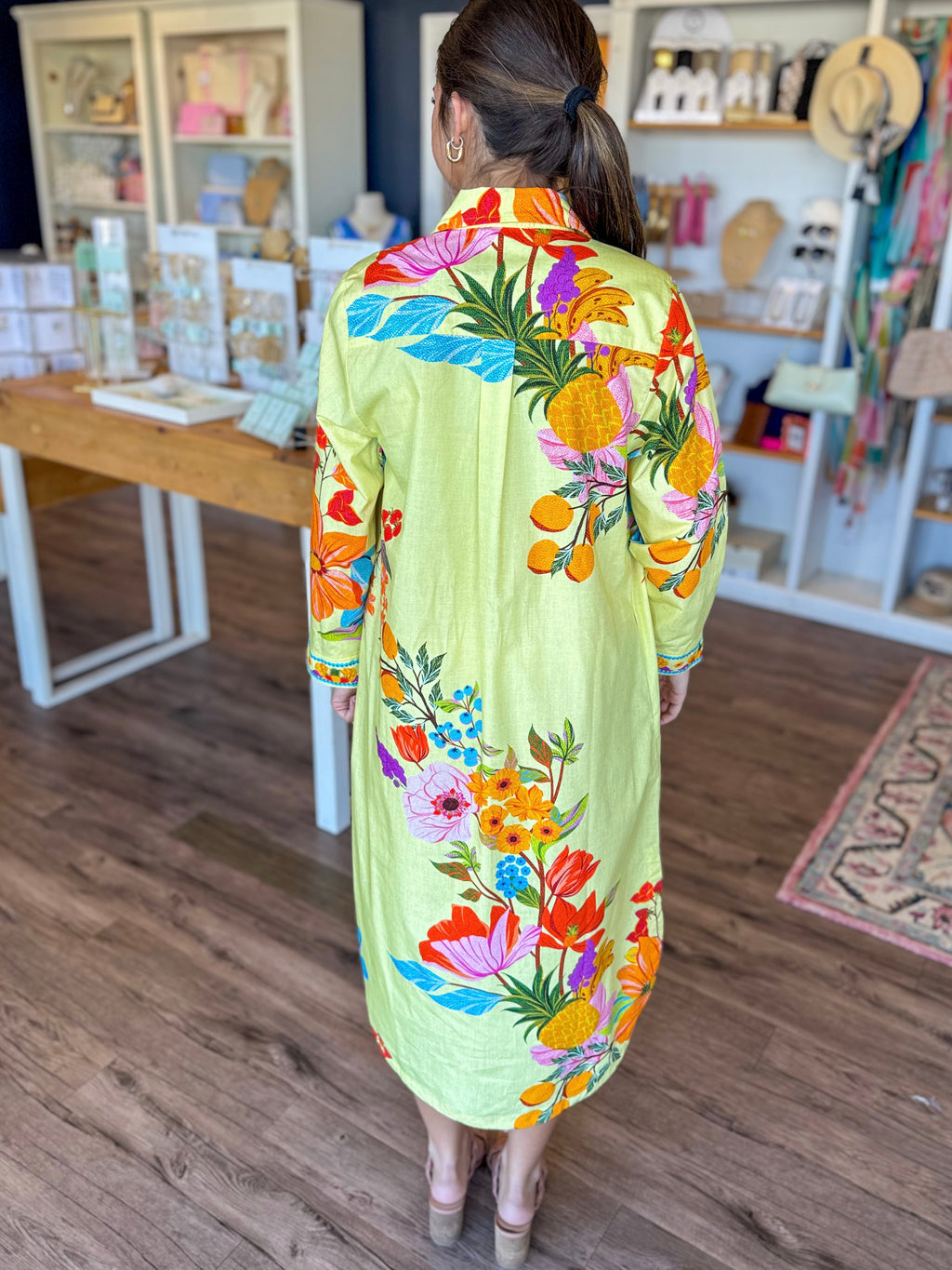 Liz Midi Dress in Citrus Garden