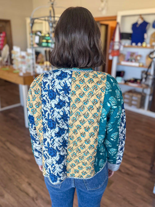 Blue Quilted Jacket