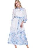 Blue Wildflower Midi Dress