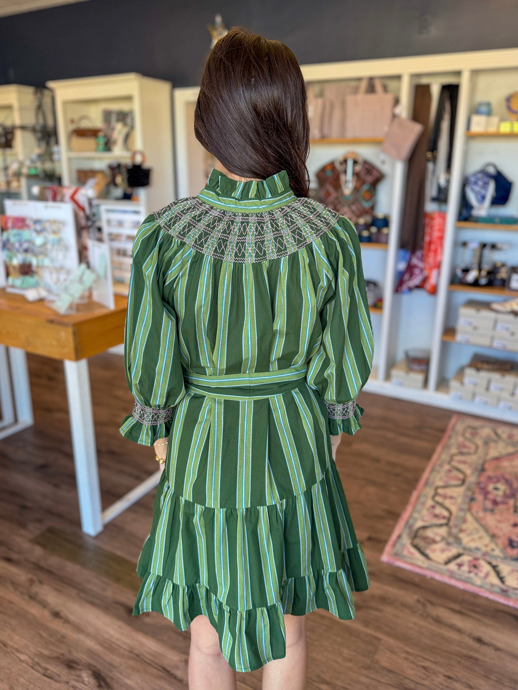 Striped Smocked Dress