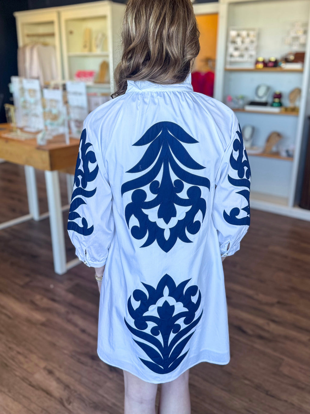 Hampton Floral Dress in Navy
