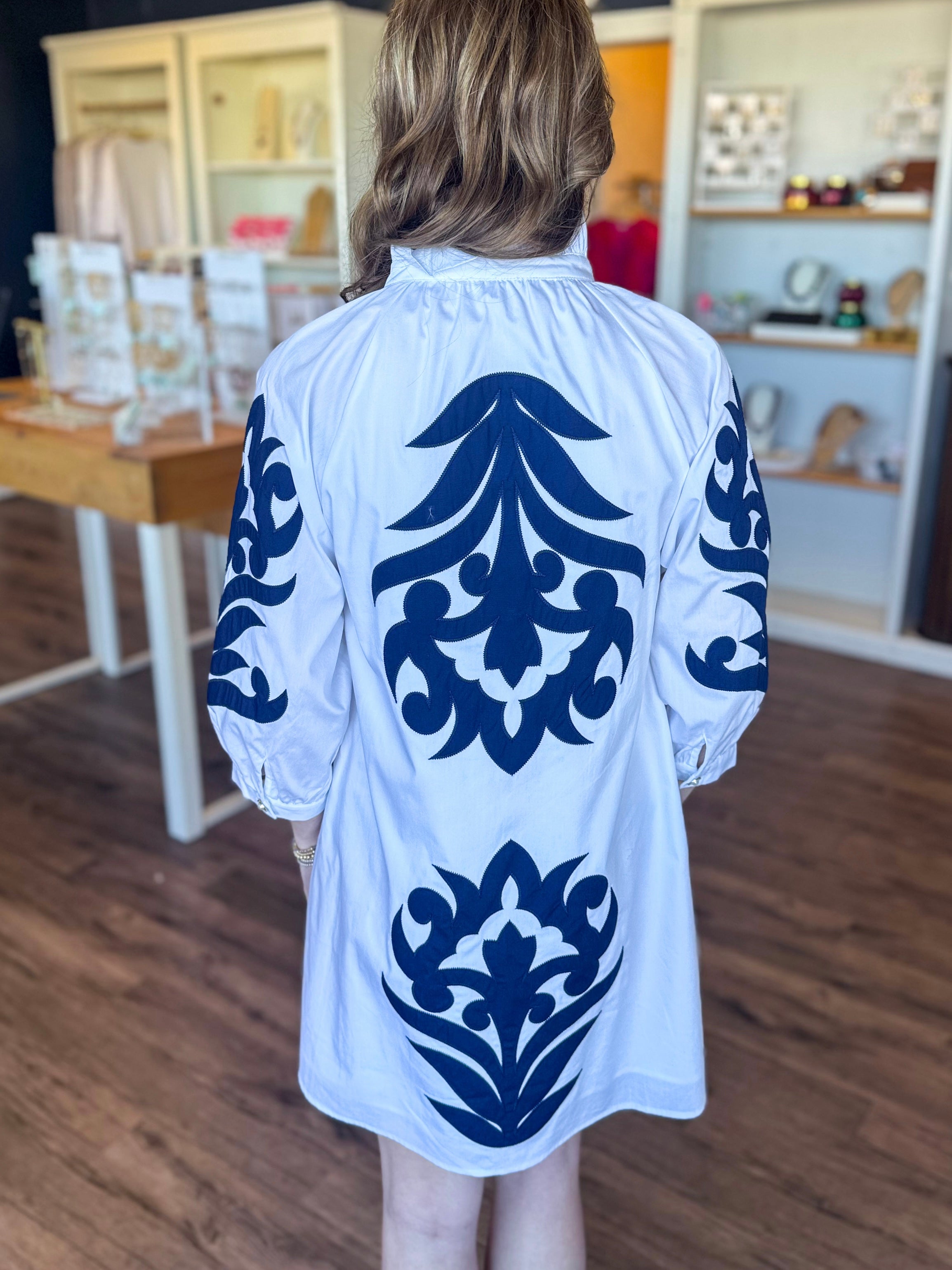 Hampton Floral Dress in Navy