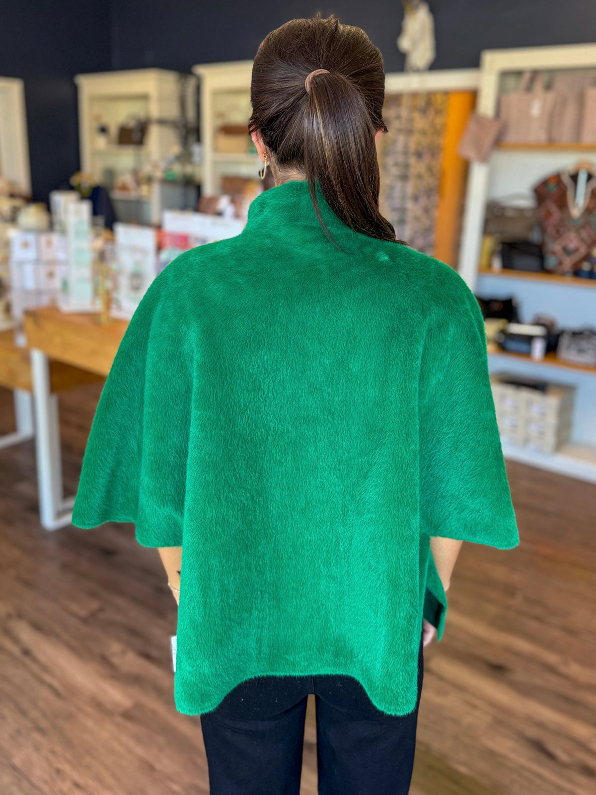 Faux Fur Capelet in Pine