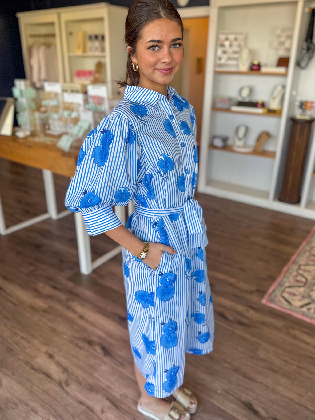Bluebell Stripe Midi Dress