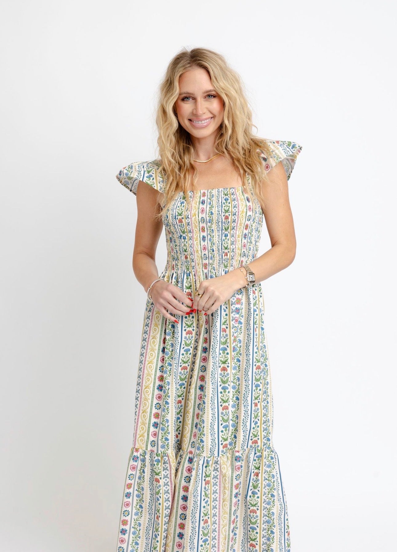 French Cottage Floral Smocked Dress