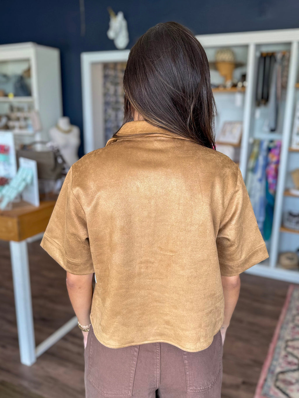 Gracie Suede Button Up