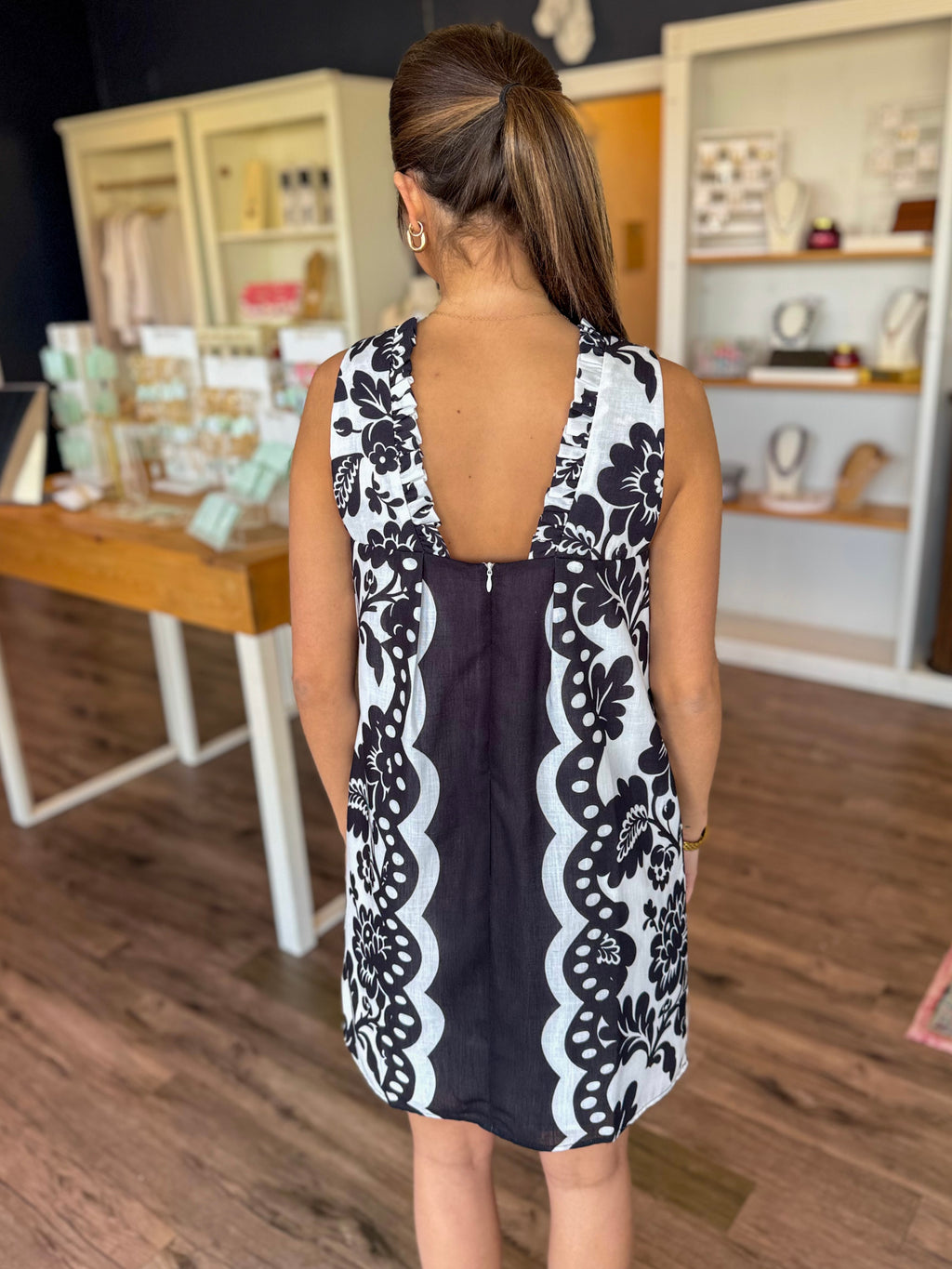 Scallop Noir Mini Dress