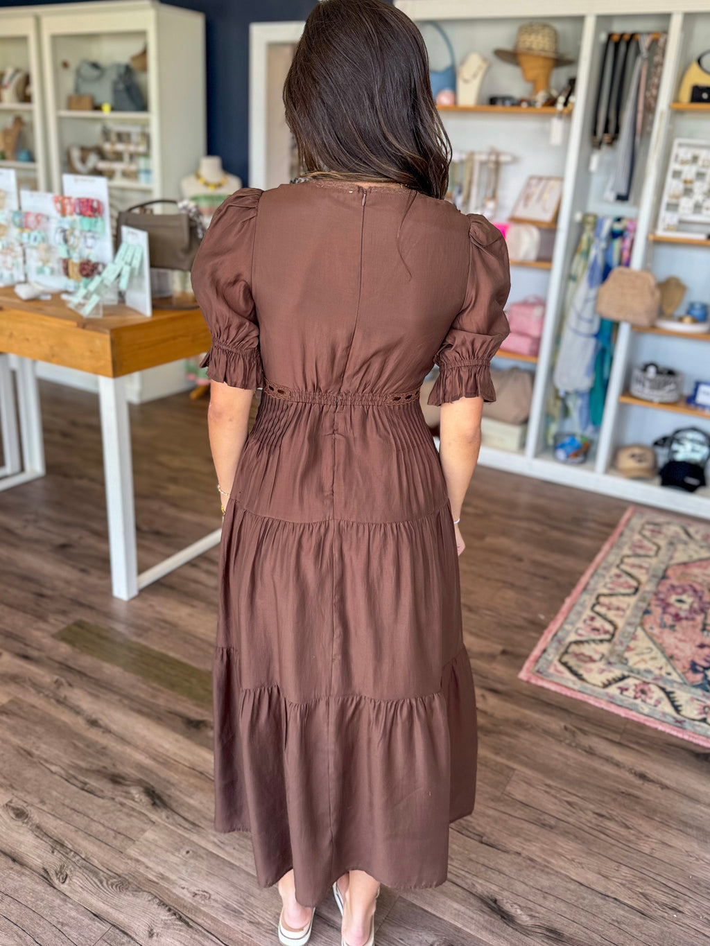 Brown Slip Sweetheart Dress