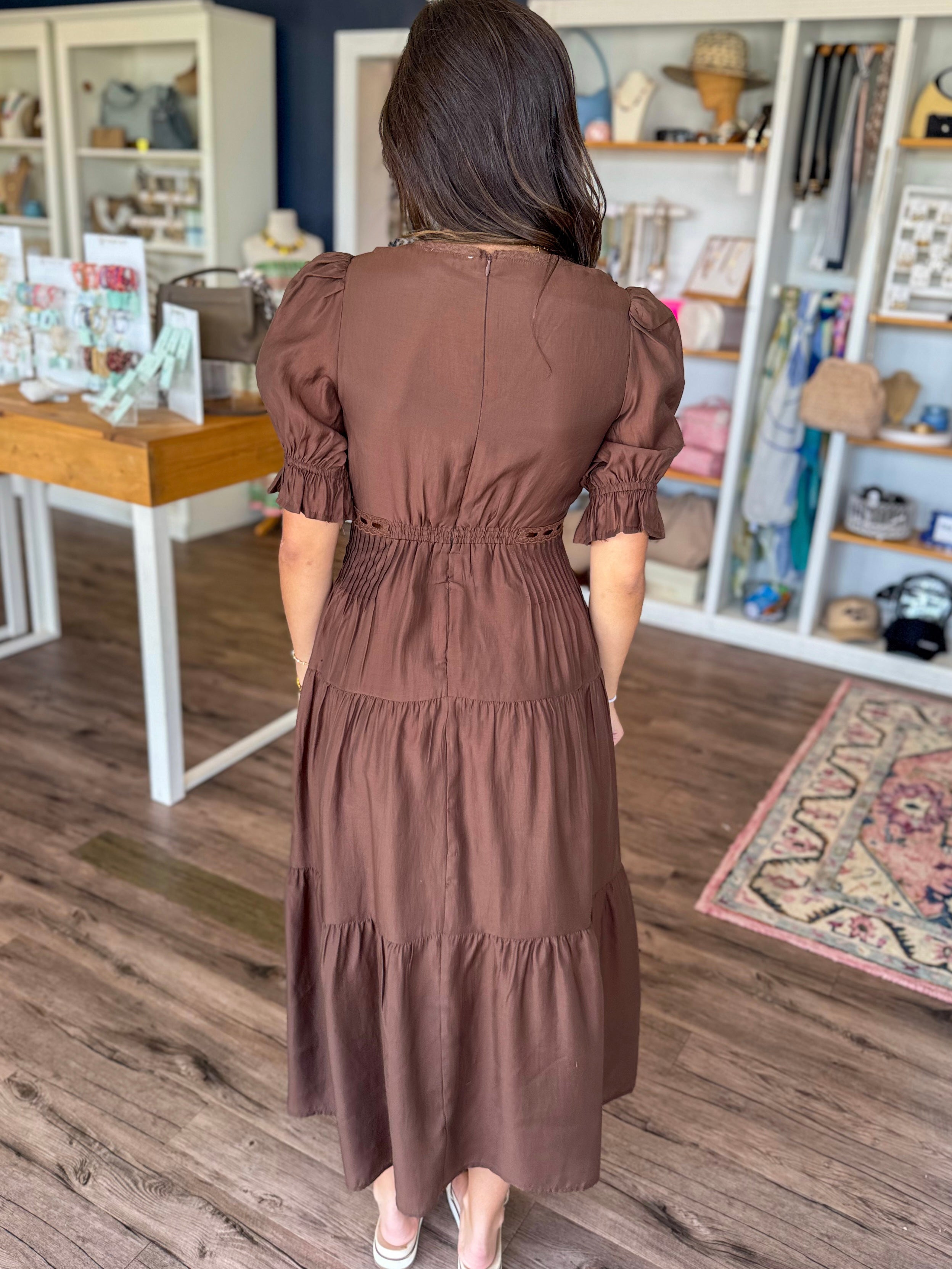 Brown Slip Sweetheart Dress