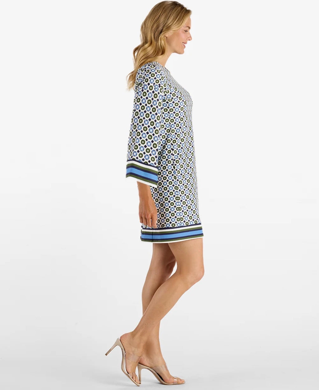 Renata Dress in Birdseye Geo Print