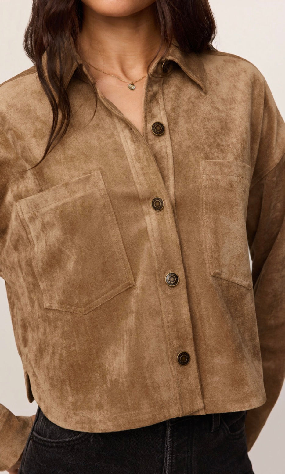 All Day Cropped Suede Jacket