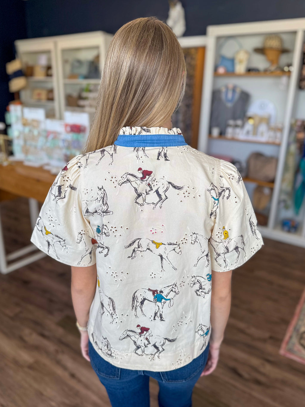Horses Denim Top