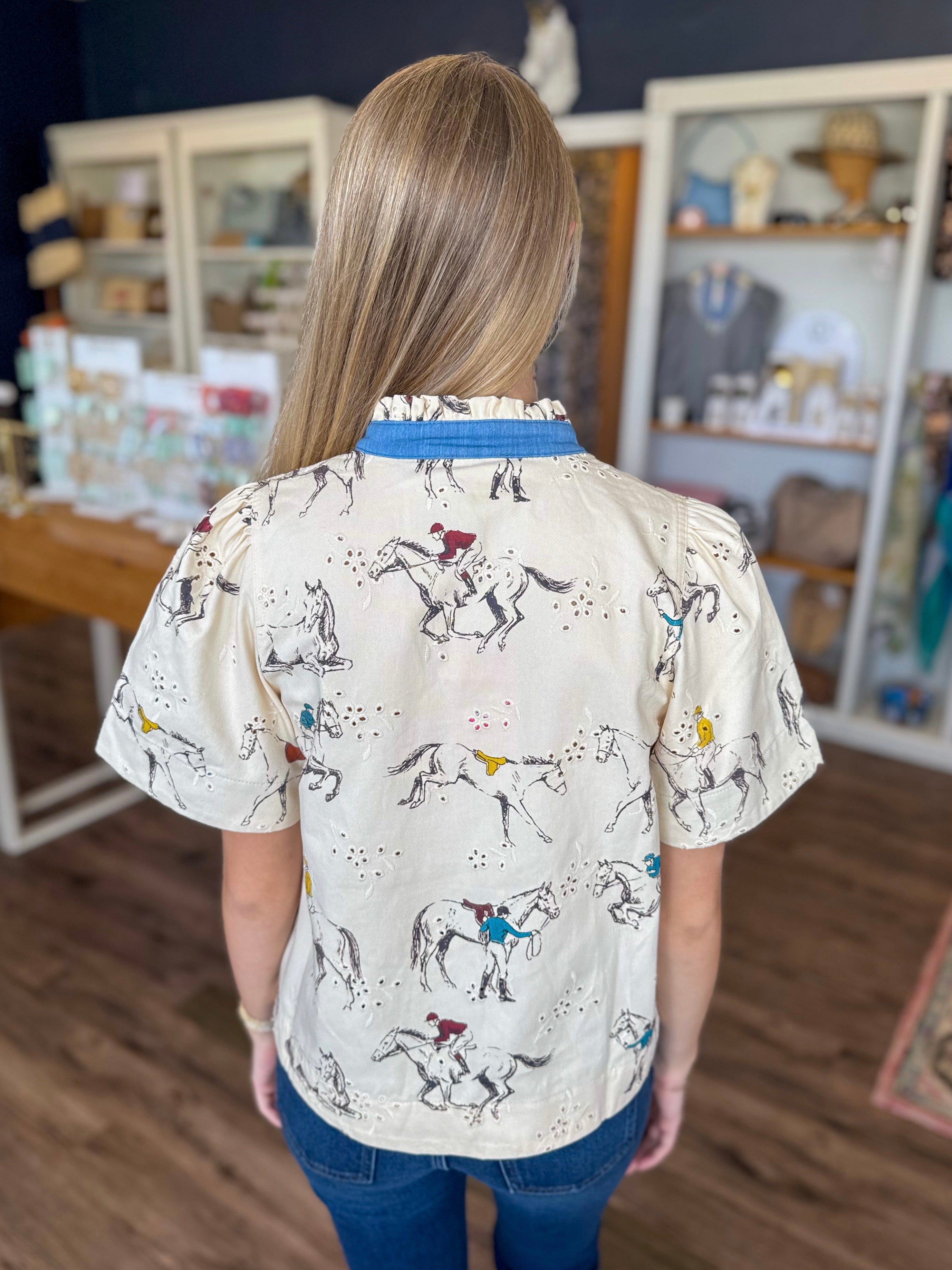 Horses Denim Top