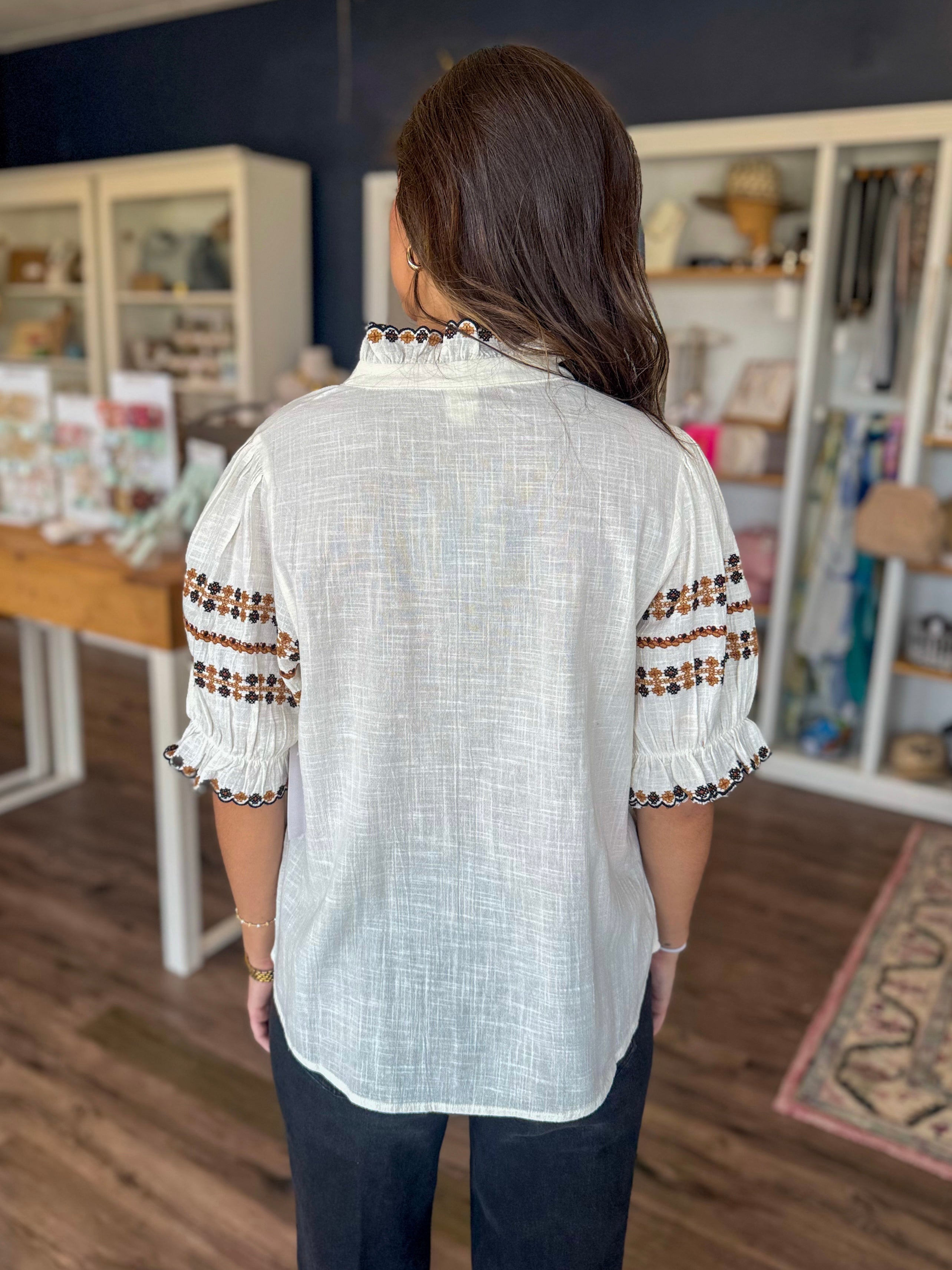 Ivory Lane Embroidered Top