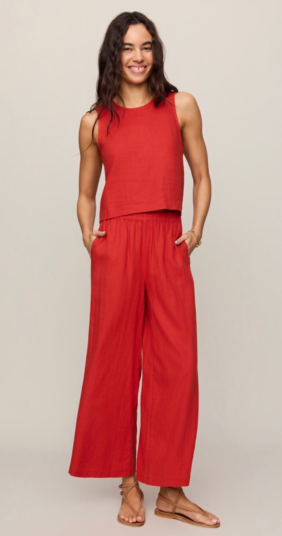 Scout Linen Pant in Chili Pant