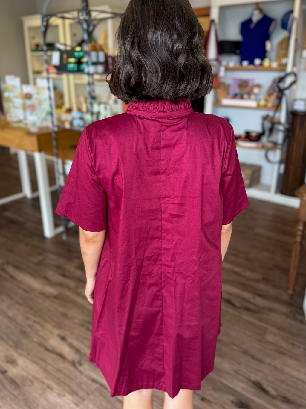 Olivia Burgundy Dress