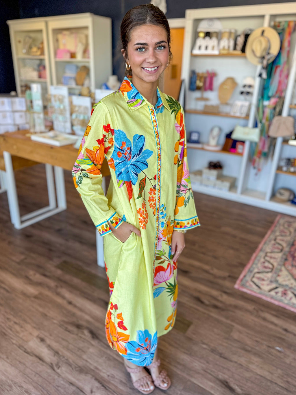 Liz Midi Dress in Citrus Garden