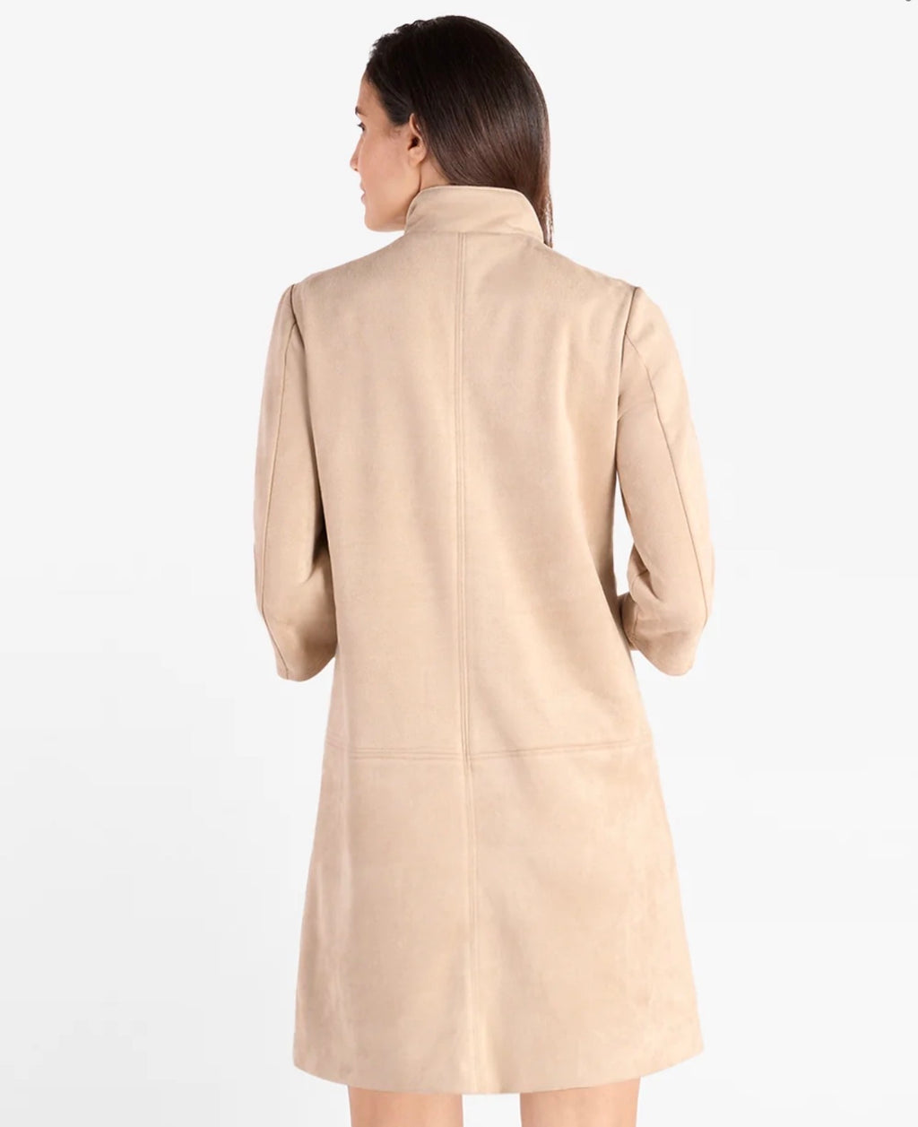 Callie Faux Suede Dress in Camel
