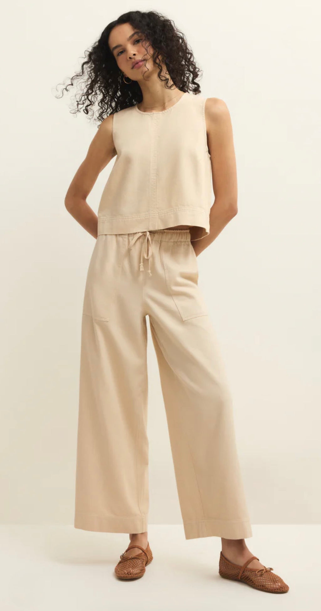 Sun Seeker Twill Tank in Parchment