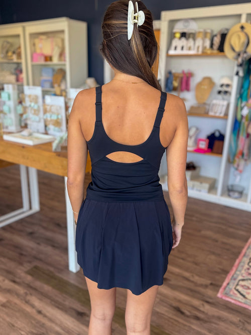 Black Pleated Skort