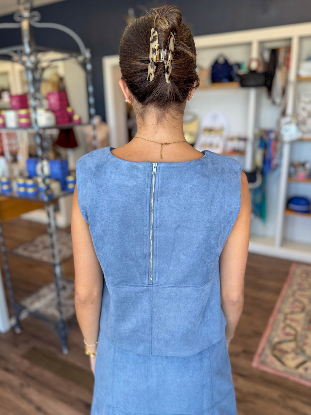 Suede Blue Top
