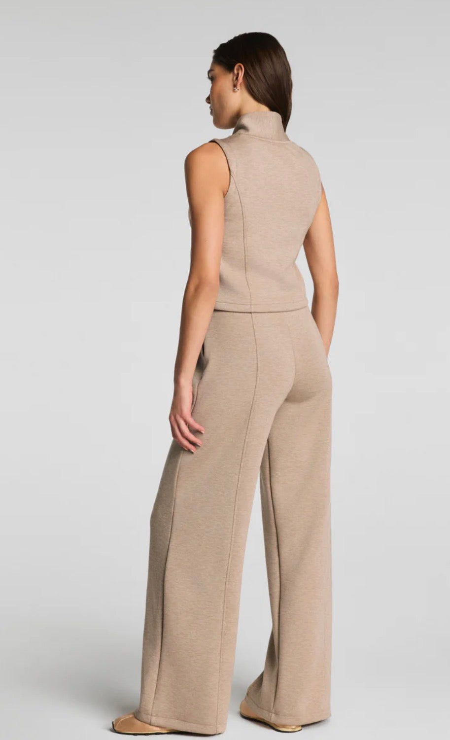 Shawl Collar Half Zip Jumpsuit