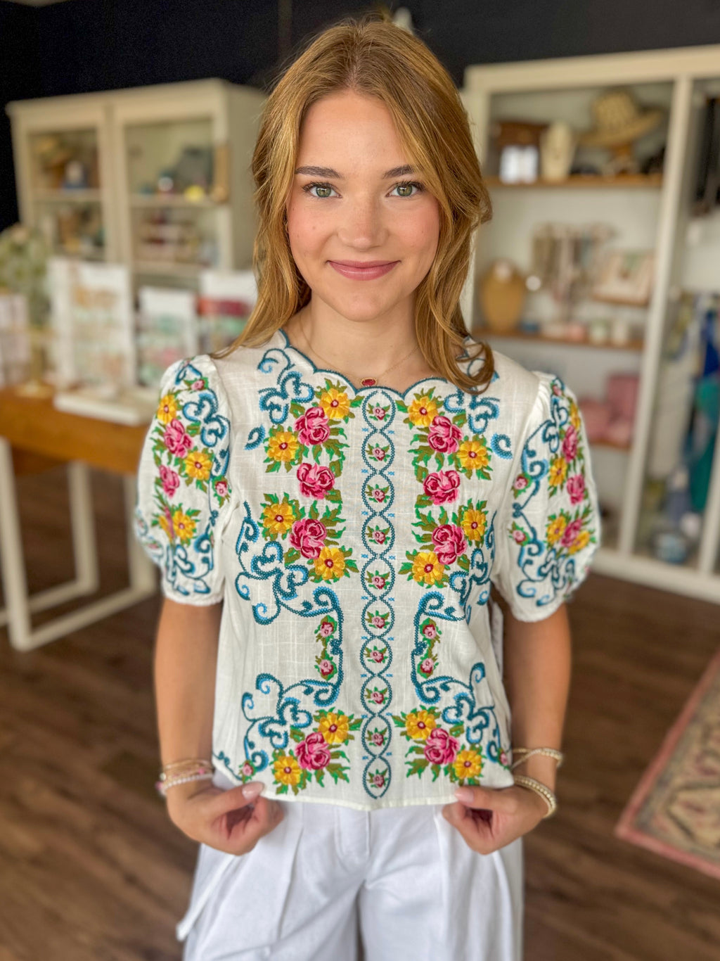Floral Embroidery Top
