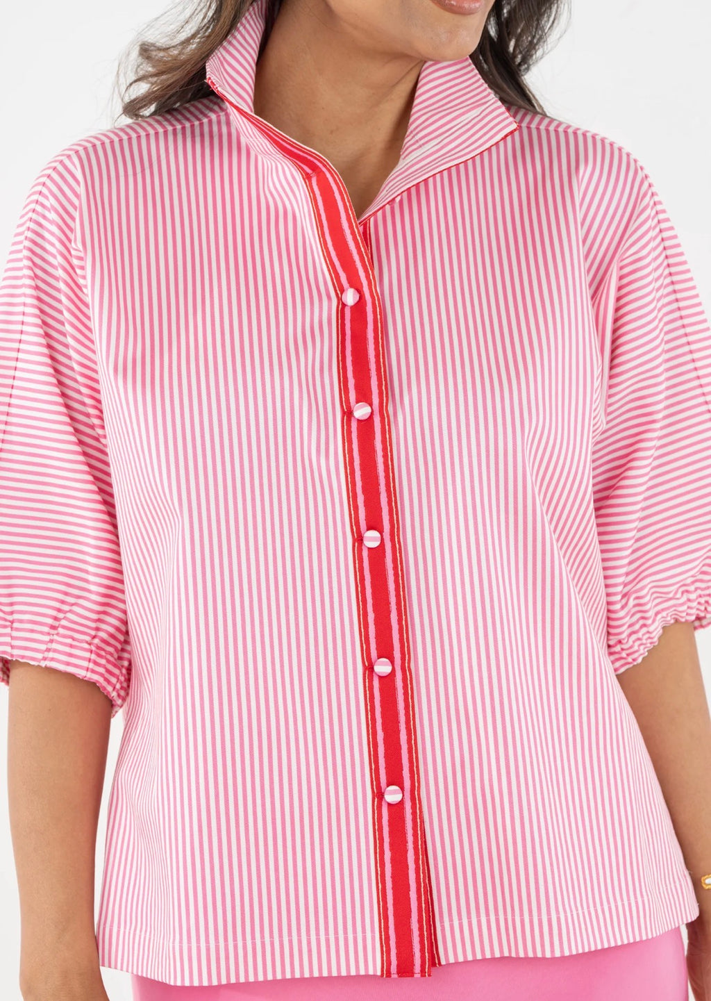 Bonny Top in Pink Carnation Stripe