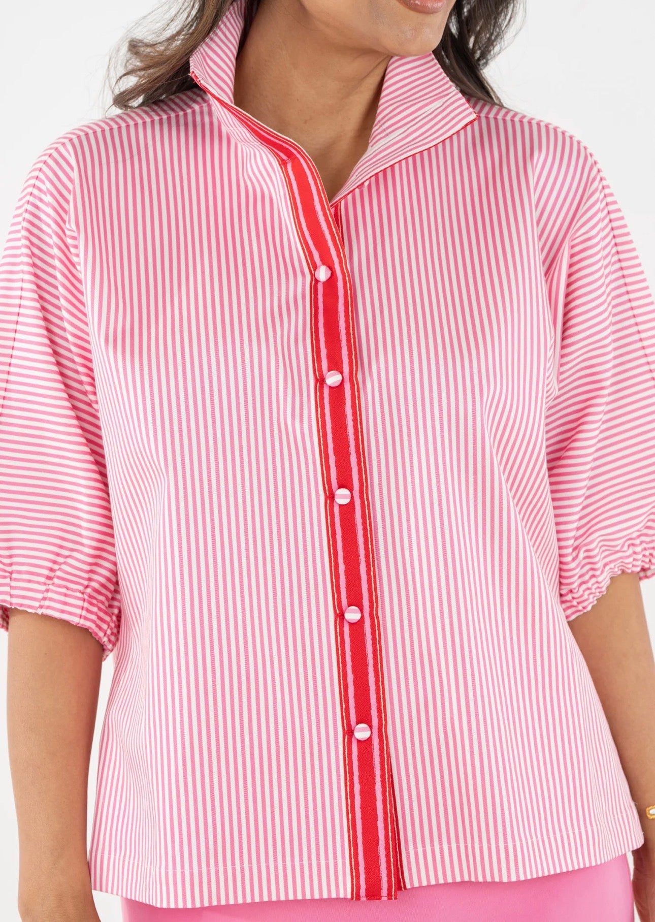 Bonny Top in Pink Carnation Stripe
