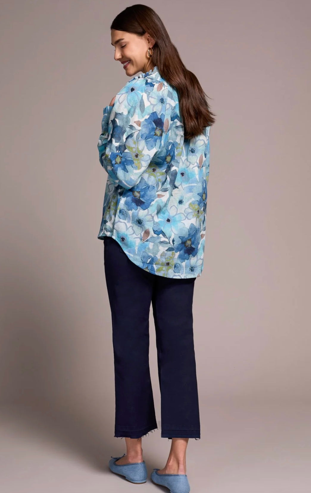 Blue Floral Blouse