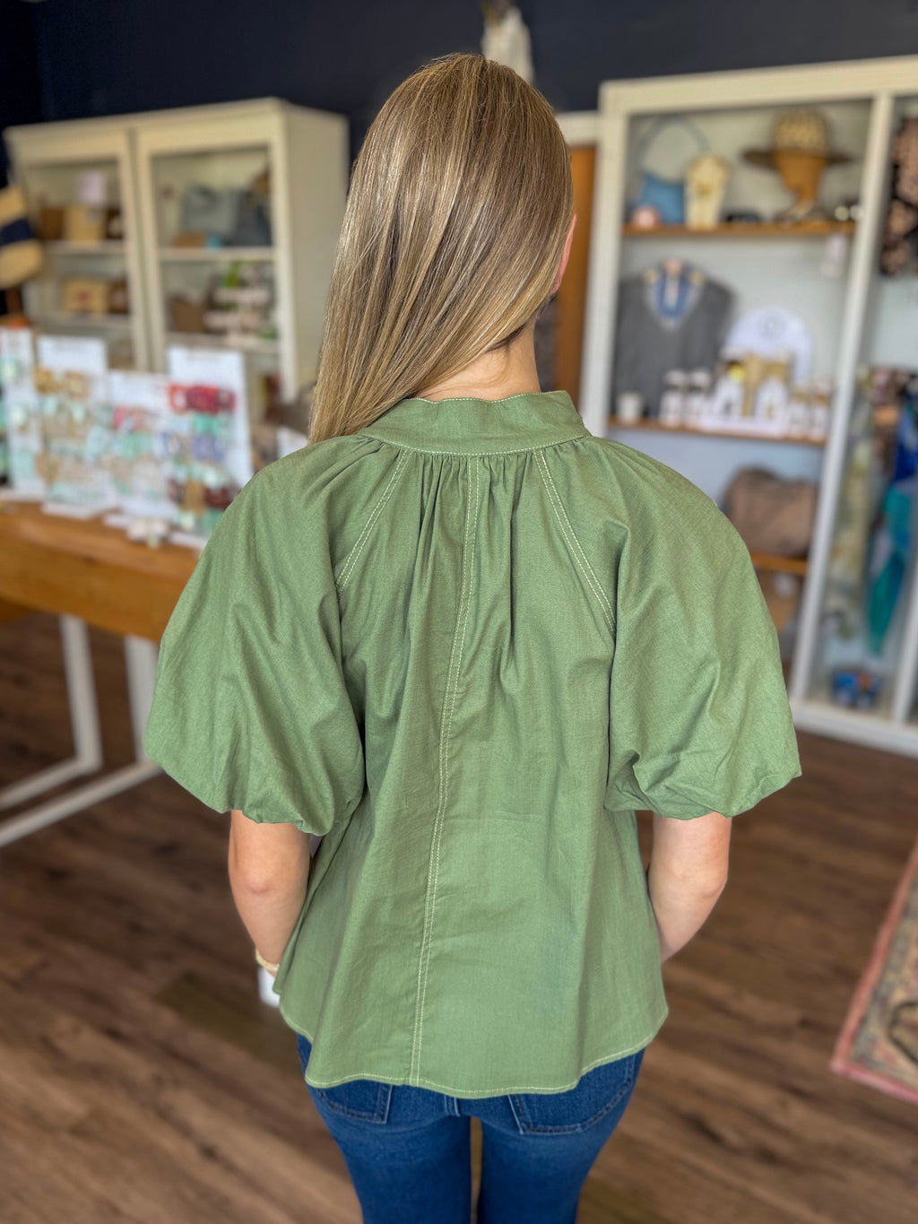Jasmine Tea Gold Button Top