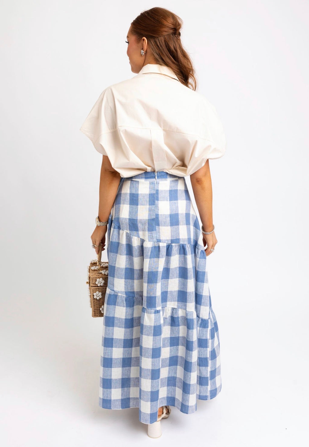 Light Blue Plaid Skirt