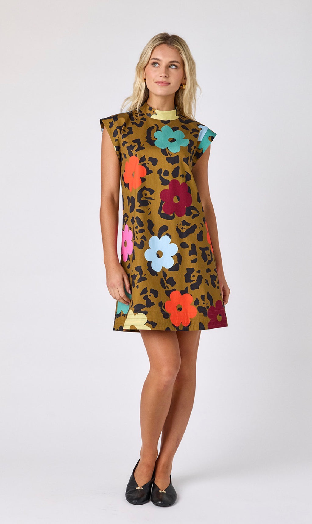 Beatrix Dress in Happy Leopard
