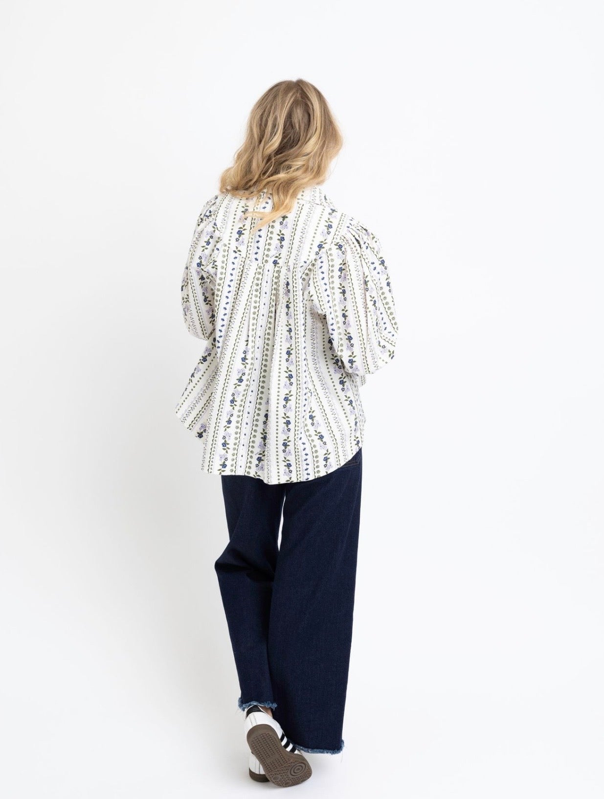 French Floral Button Up Top