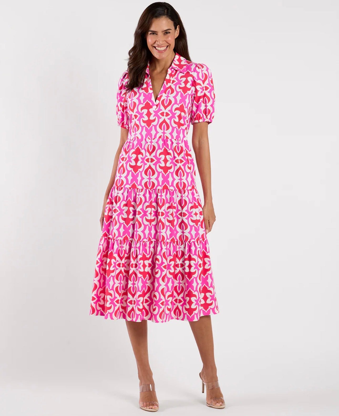 Portia Geo Fleur Midi Dress