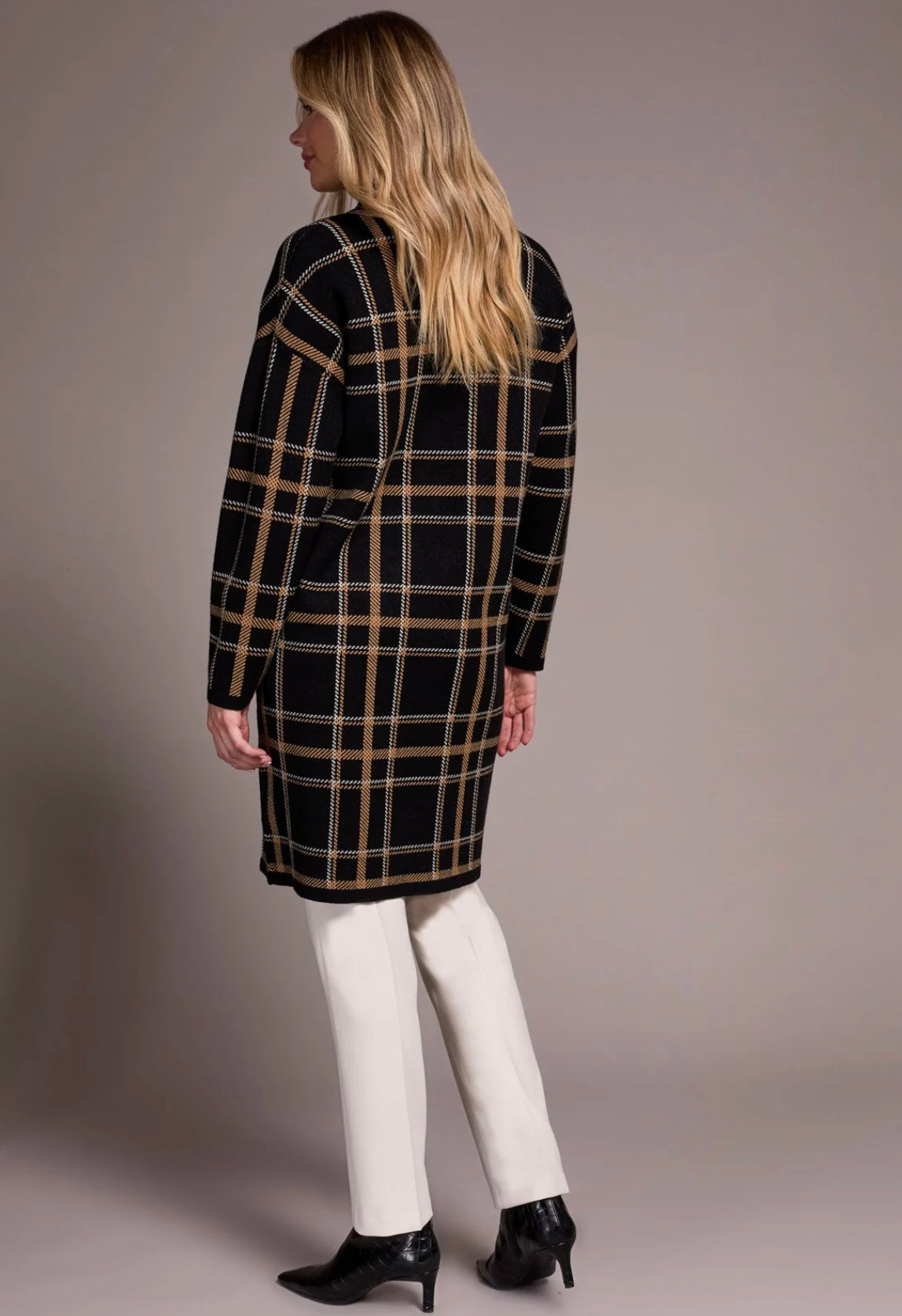 Black Plaid Cardigan