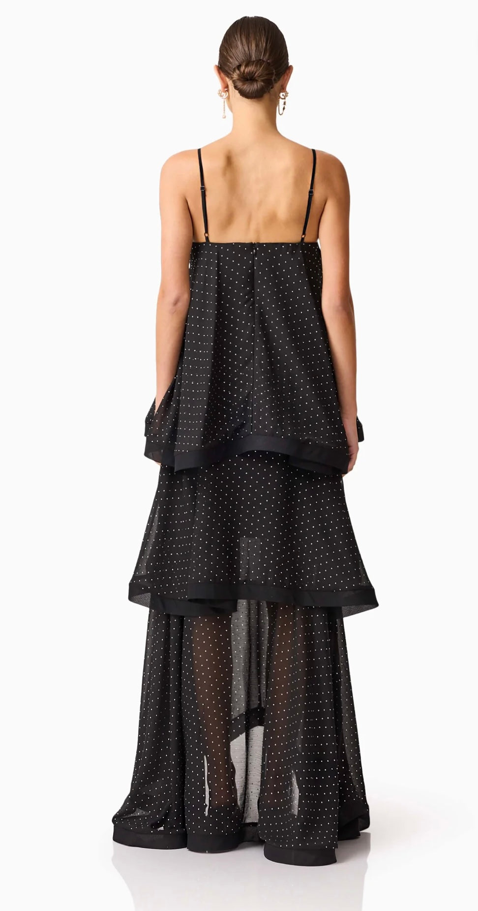 Moss Tiered Sparkle Gown