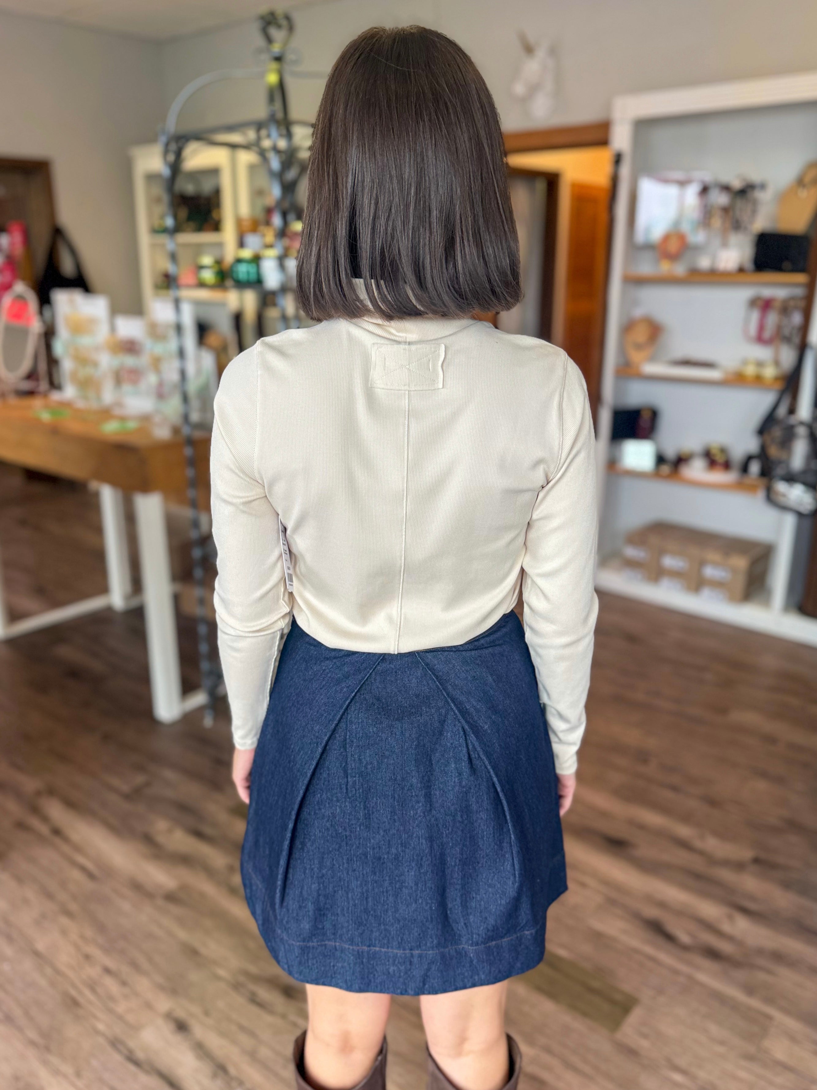 Denim Bow Skirt