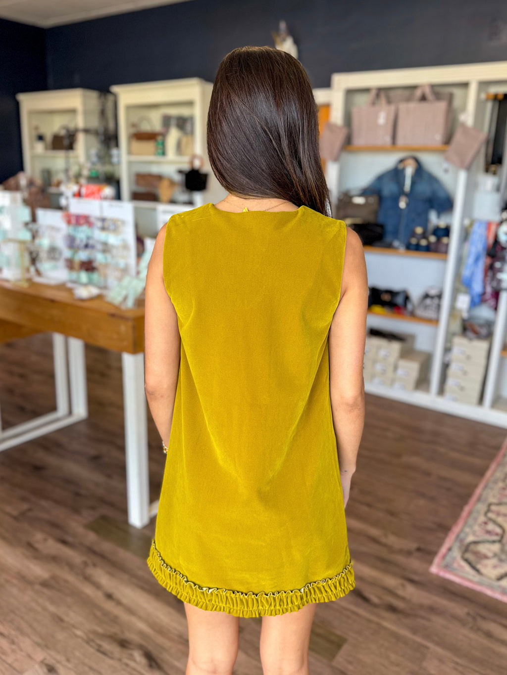 Orcher Suede Ruffle Dress